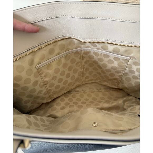 Kate Spade Cedar Street Harmony Tote Two-Tone Black & Beige Leather Shoulder Bag - Picture 15 of 16